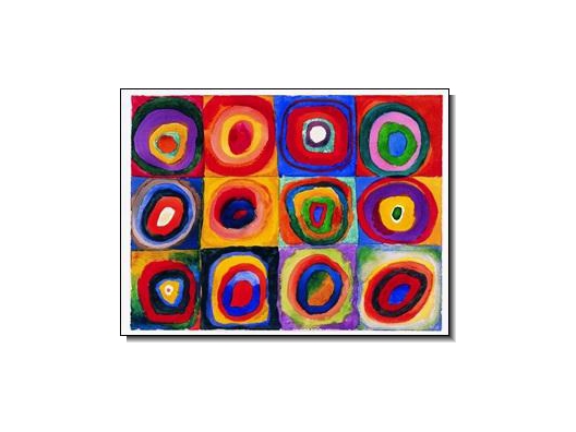 Kandinsky: Cuadrados con circulos concéntricos 1