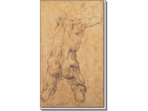 Miguel Angel : Desnudo masculino arrodillado 