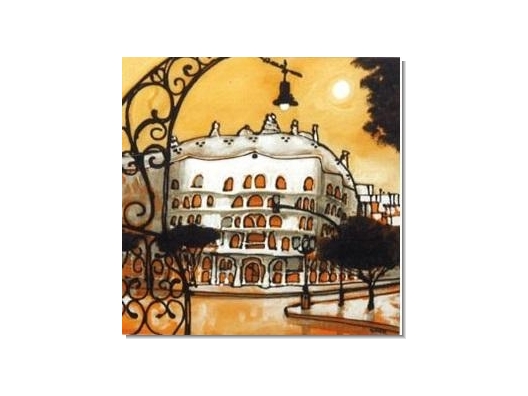 Cuadro Iconos de Barcelona amarillo 30x30 5