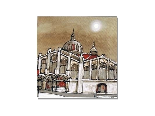 Cuadro Iconos de Valencia marrón 30x30 2