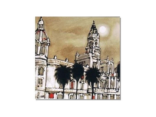 Cuadro Iconos de Valencia marrón 30x30 3