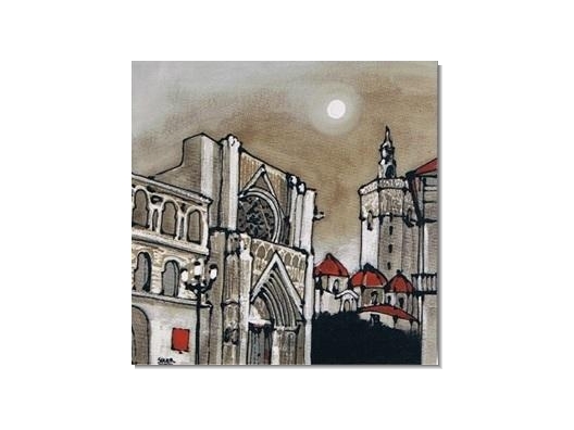 Cuadro Iconos de Valencia marrón 30x30 4