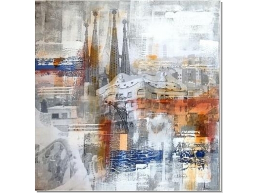 Cuadros colage Barcelona 60x60 2