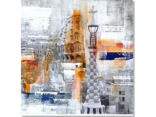 Cuadros colage Barcelona 60x60 3