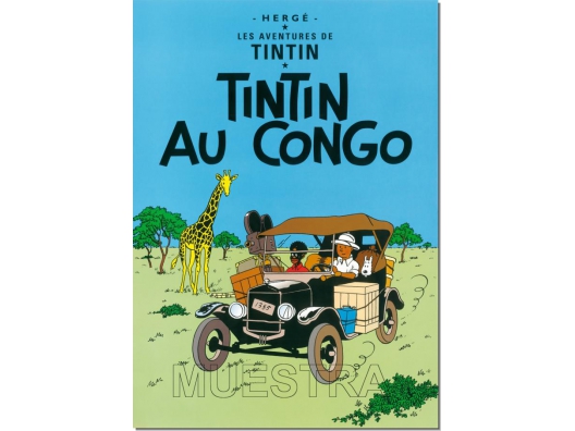 Cuadro TINTIN AU CONGO 50x70 1