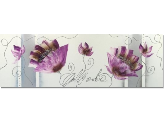 Cuadro Amapolas lila 150x50 1