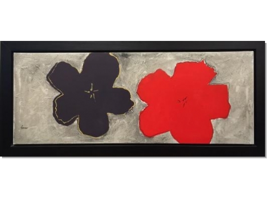 Cuadro Flores con marco 144x64 1